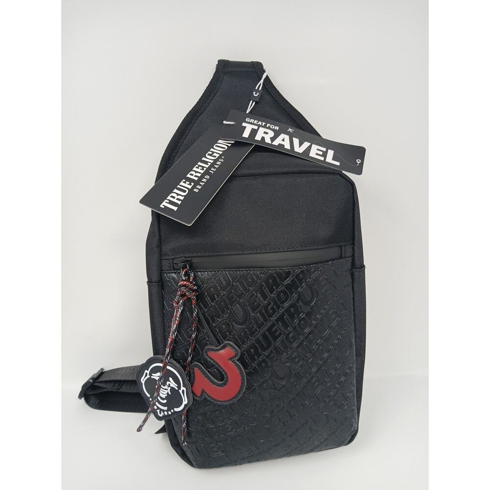 True Religion Yara Horseshoe Unisex Black YETA 2.0 Crossbody Sling Bag - NEW